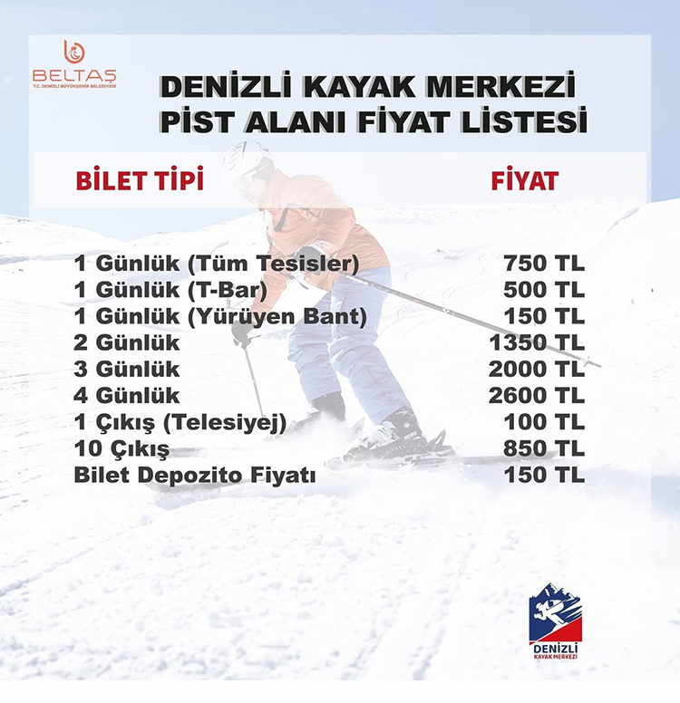 Denizli Kayak Merkezi 2025 Skipass Fiyatları – Denizli Kayak Merkezi 2025 Ücretleri